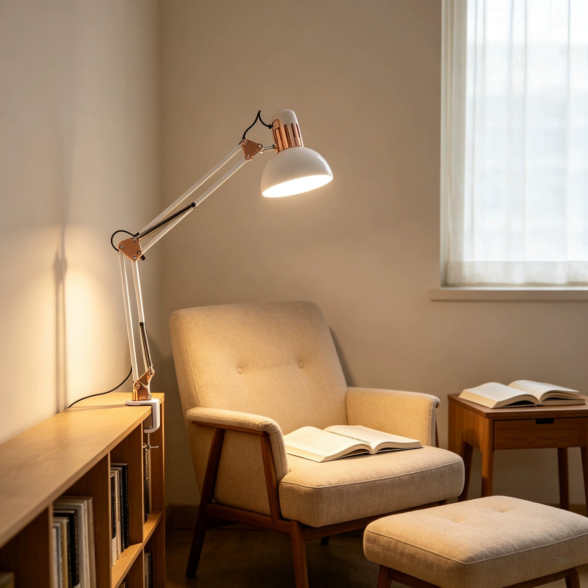 Trevkano Folding Metal-Arm Clip-On Reading Desk Lamp - product image 1