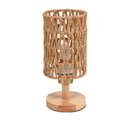 Trevkano Woven Rattan-Style Wood-Accent Bedside Lamp - product image 2